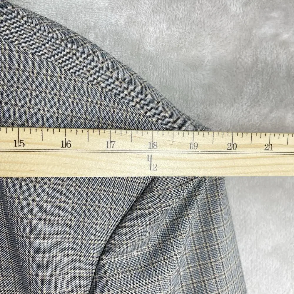 Bertolini Sport Coat Men's 48R Silk Wool Gray Plaid Super 140s Blazer Academia